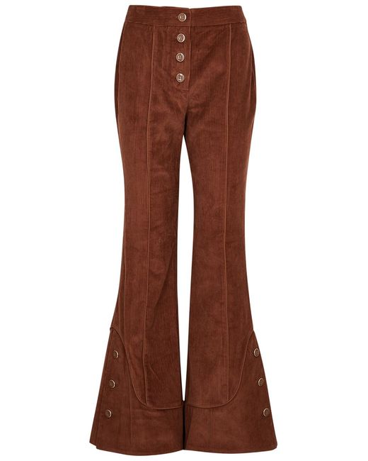 Farm Rio Brown Flared-leg Corduroy Trousers