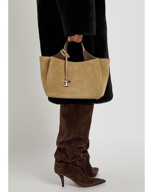 Tod's Brown Suede Top Handle Bag
