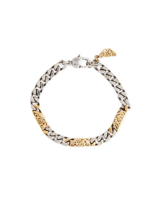 Alexander McQueen Metallic Seal Two-tone Chain Bracelet for men