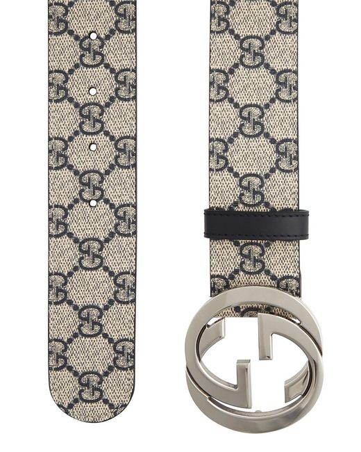 Gucci White gg Supreme Monogrammed Belt for men