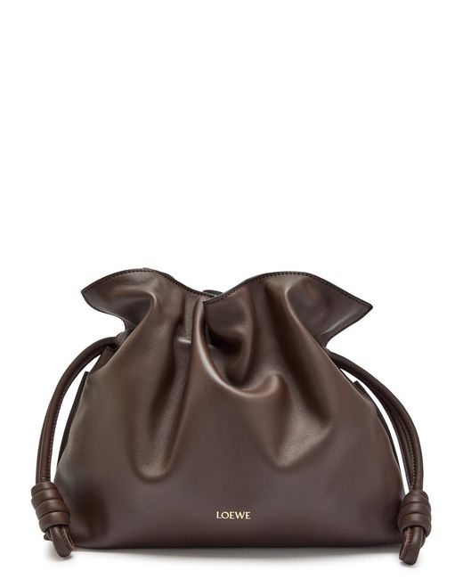 Loewe Brown Flamenco Leather Clutch