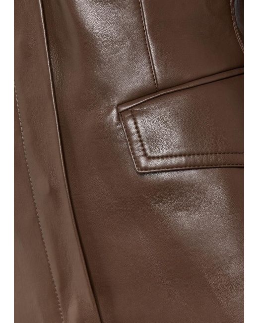 Nanushka Brown Erina Darted Faux Leather Jacket