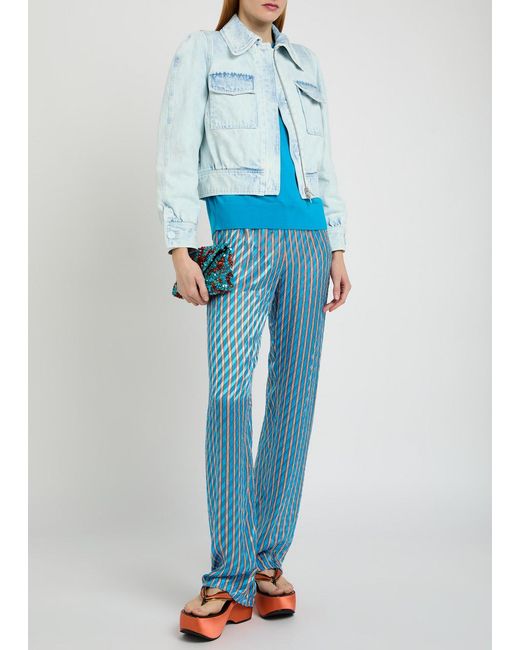 Dries Van Noten Blue Vistam Washed Denim Jacket