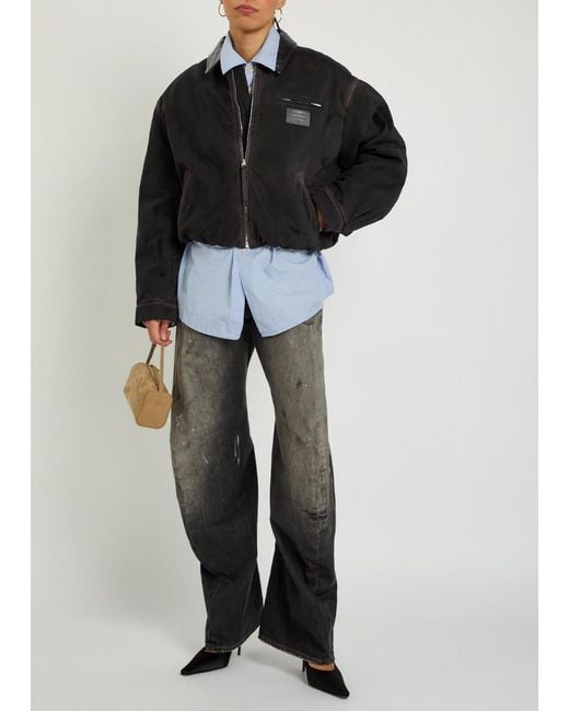 Acne Black Padded Twill Bomber Jacket