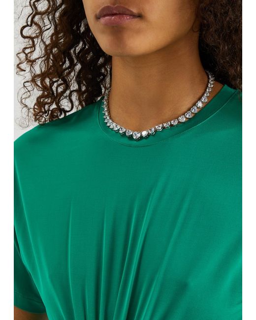 Fallon White Monarch Heart Rivere Embellished Necklace