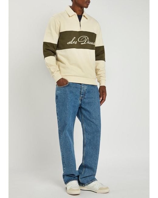 Les Deux Natural Cory Cotton Half-Zip Sweatshirt for men