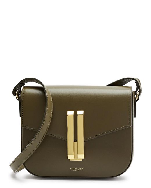 DeMellier London Gray Vancouver Small Leather Cross-Body Bag