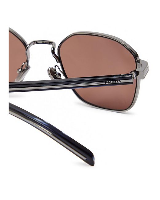Prada Metallic Round-Frame Sunglasses for men
