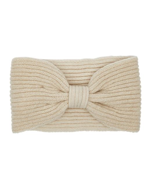 Inverni Natural Knotted Wool And Cashmere-blend Headband