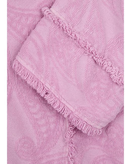 Devotion Pink Domna Patterned-Jacquard Terry Mini Dress