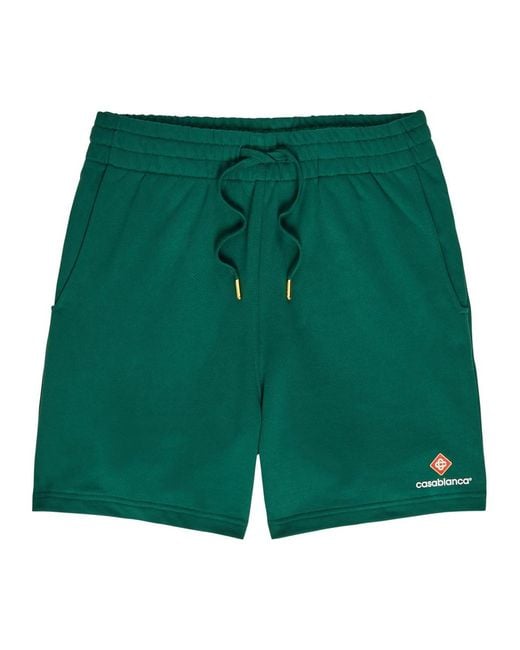 Casablanca Green Logo Cotton Shorts for men
