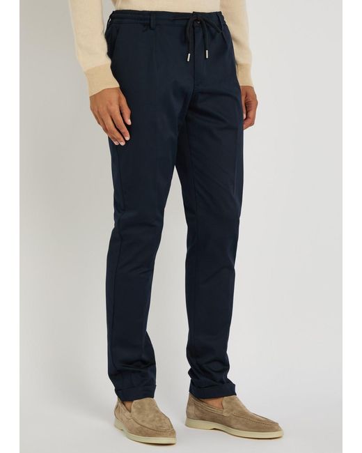 Aurélien Blue Urban Stretch-Cotton Trousers for men