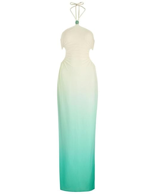Baobab Blue Nao Cut-Out Satin-Jersey Maxi Dress