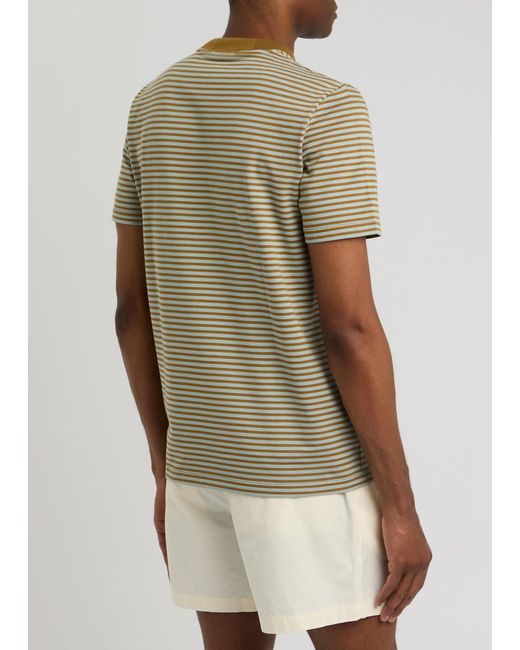 Fred Perry Multicolor Striped Logo-Embroidered Cotton T-Shirt for men