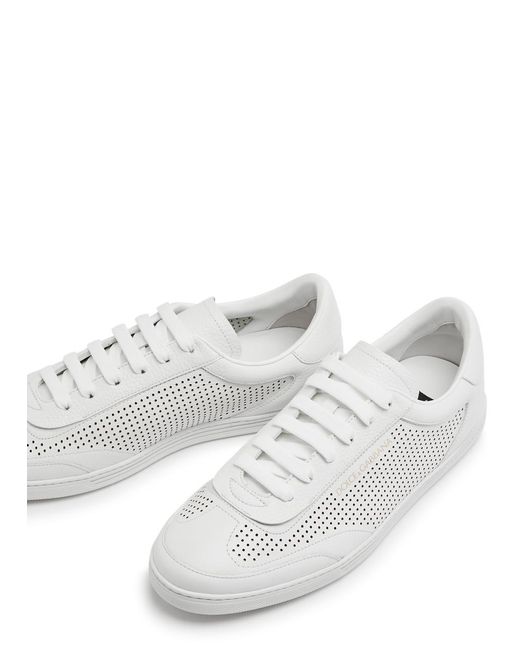 Dolce & Gabbana White Saint Tropez Leather Sneakers for men