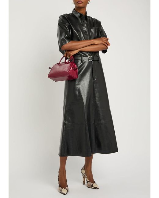 Citizens of Humanity Black Cassia Leather Midi Skirt