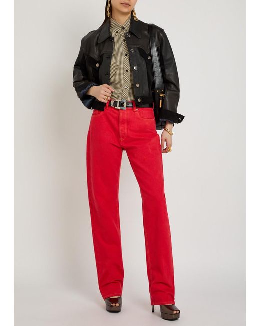 Versace Black Panelled Leather Jacket