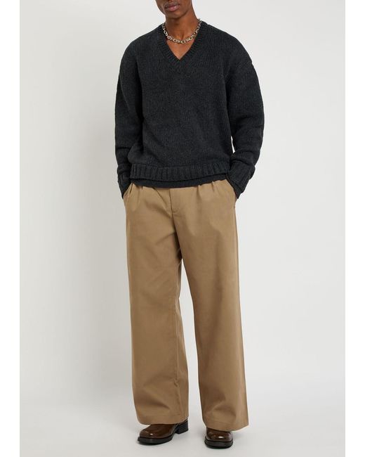 Our Legacy Black False Layered-Effect Merino Wool Jumper for men