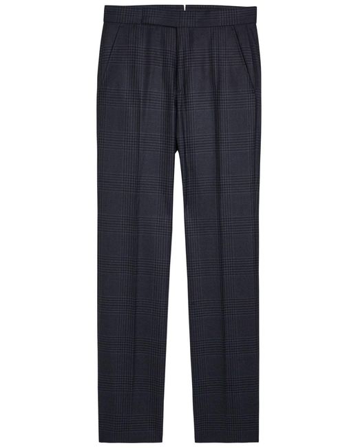 Tom Ford Blue Houndstooth Wool Trousers for men