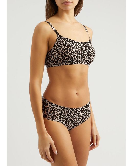 Chantelle Black Soft Stretch-Print Padded Soft-Cup Bra