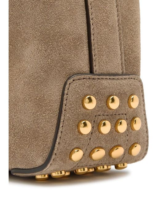 Tod's Brown Mini Suede Top Handle Bag