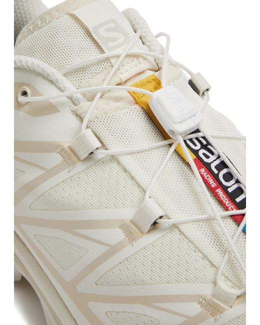Salomon White Xt-6 Panelled Mesh Sneakers