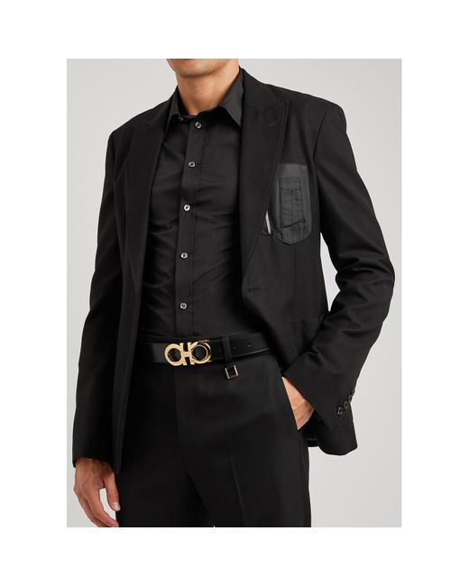 Ferragamo Ferragamo Gancini Leather Belt in Black for Men | Lyst UK