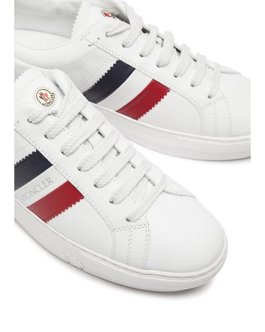 Moncler White New Monaco Leather Sneakers for men