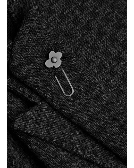 Lardini Black Houndstooth Wool Cardigan for men