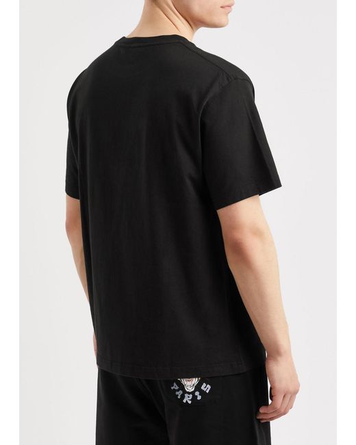 KENZO Black Logo-print Cotton T-shirt for men