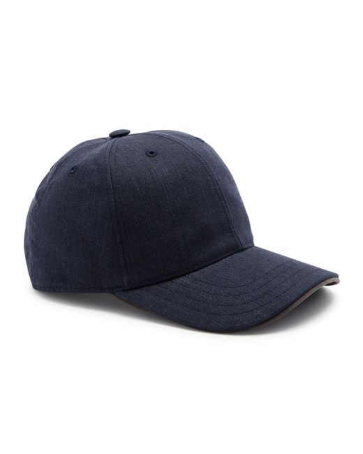 Herno Blue Linen Cap for men