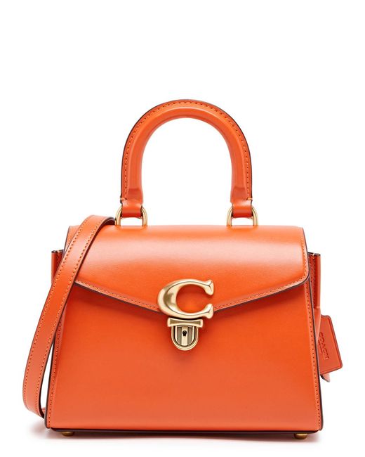 COACH Orange Sammy Leather Top Handle Bag