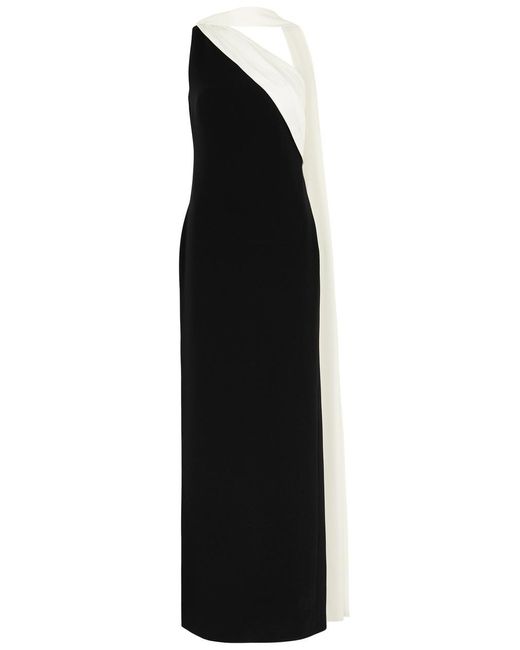 Roland Mouret Black Asymmetric Cady Gown