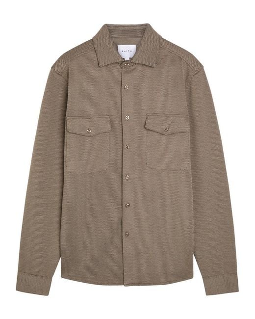 Raith Brown Joseph Zigzag-Jacquard Woven Overshirt for men