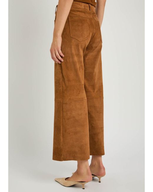 Stouls Brown Lilou Stretch-Suede Trousers