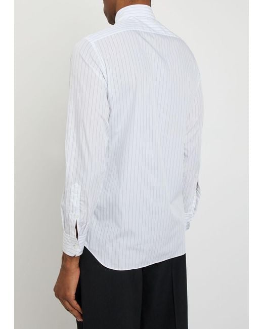 Lardini White Striped Cotton Shirt for men