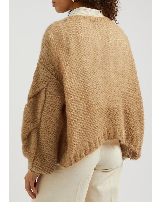 Loewe Natural Anagram Open-Knit Mohair-Blend Jumper