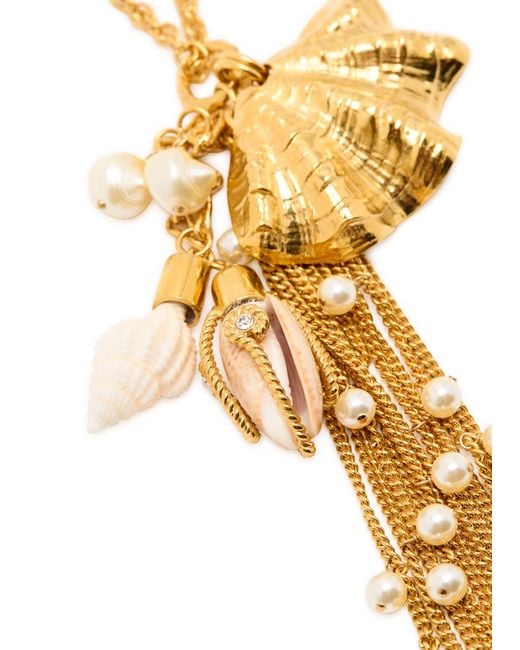 Chloé Metallic The Chloé Shells Embellished Necklace