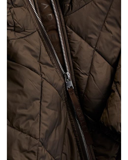Varley Brown Frisco Quilted Hooded Shell Jacket
