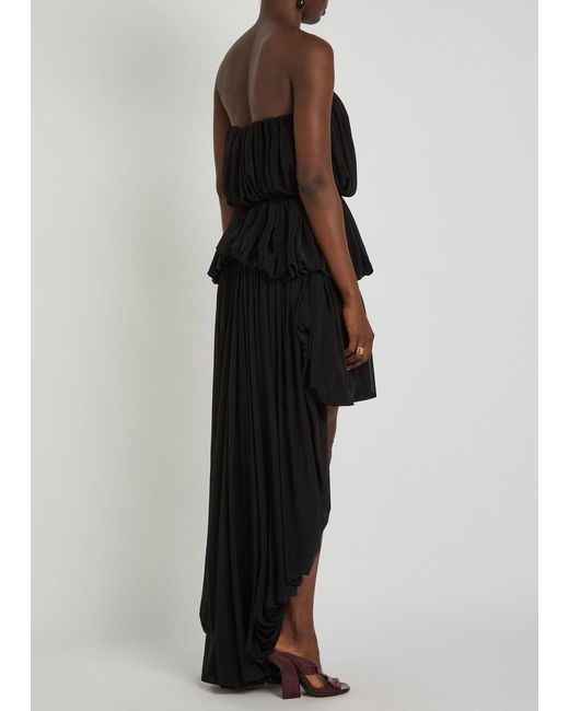 Ronny Kobo Black Aly Gathered Tissue Jersey Mini Dress