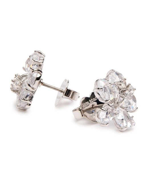 Kate Spade White Paradise Flower Crystal-Embellished Stud Earrings