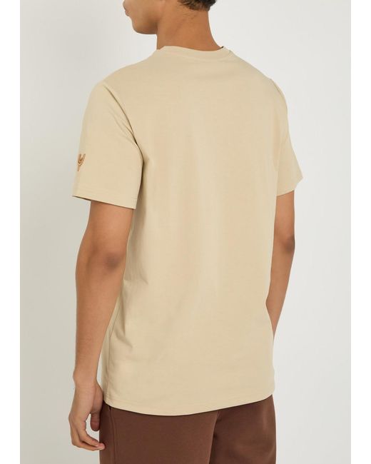 Now You Live Natural Arensby Logo-Embroidered Cotton T-Shirt for men