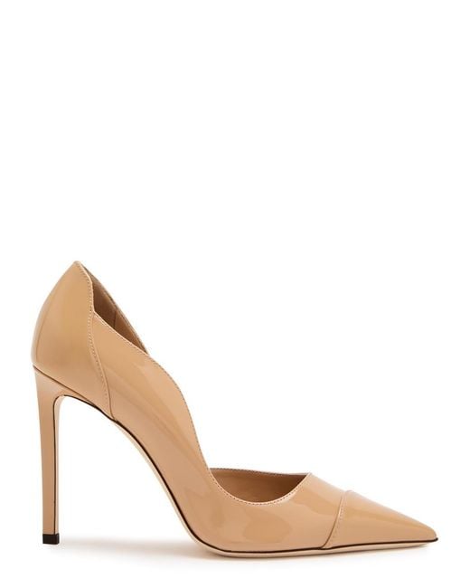 Jimmy Choo Pink Brigitte 100 Patent Leather Pumps