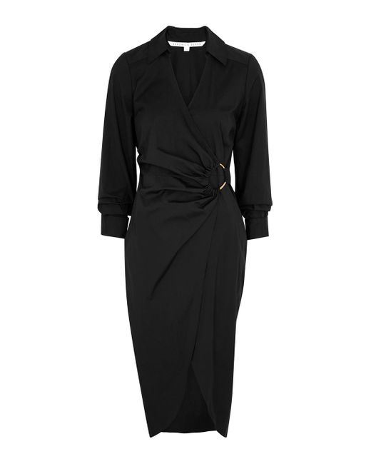 Veronica Beard Afton Stretch-cotton Shirt Dress in Black | Lyst