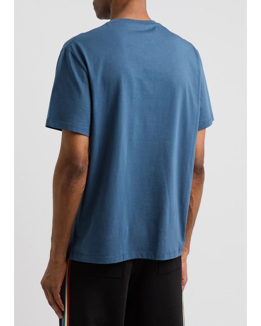 Loewe Blue Logo-Embroidered Cotton T-Shirt for men