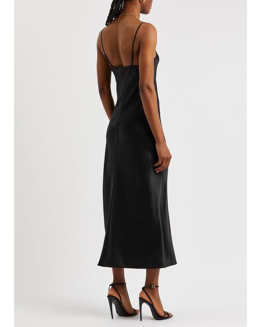 Alexander Wang Black Chain-embellished Silk-satin Slip Dress