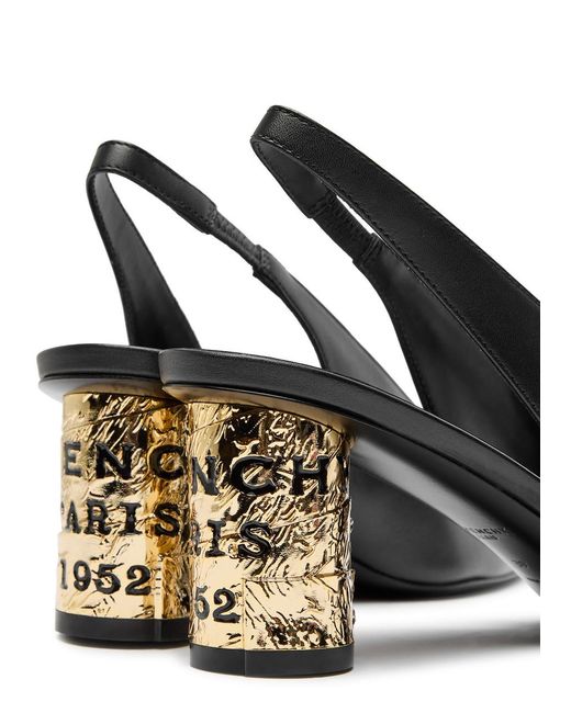 Givenchy Black Tape-Effect Slingback Leather Pumps