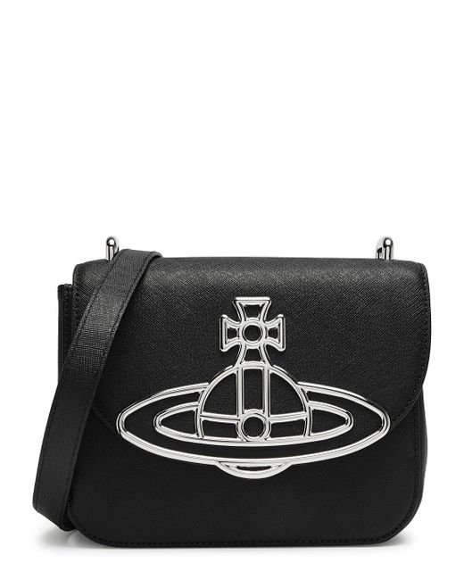 Vivienne Westwood Linda Saffiano Leather Cross-body Bag in Black | Lyst