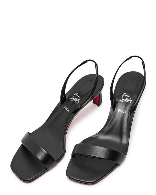 Christian Louboutin Black Condora 55 Leather Slingback Sandals