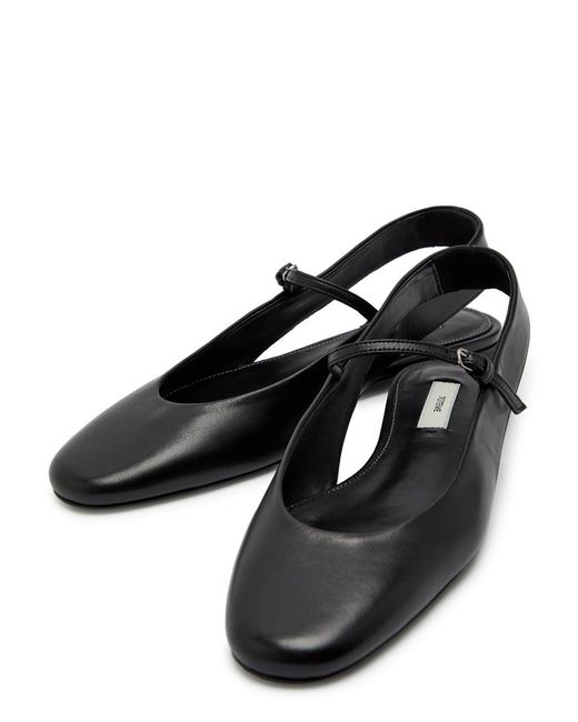 Totême Black Nappa Leather Mary Jane Flats